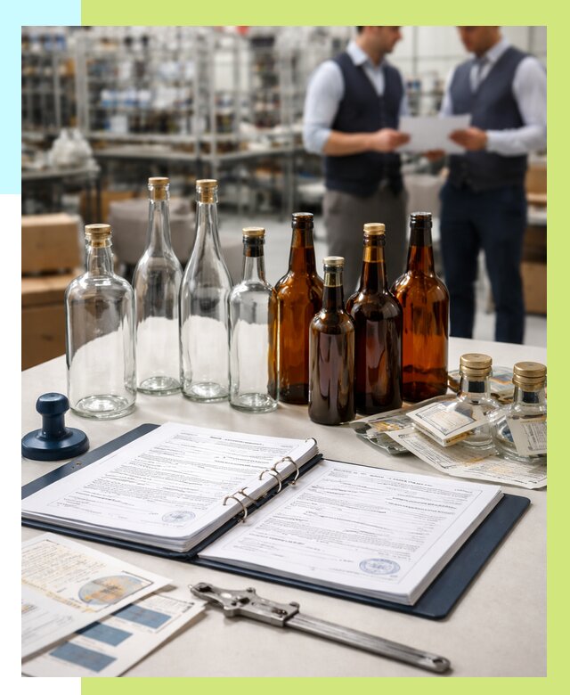 Сертификация стеклянных бутылок в Белорецке от 25343 р. | Алешин-Блр