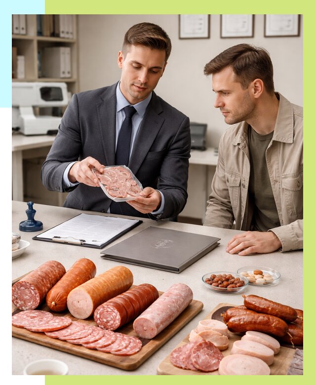 Сертификация колбасных изделий в Белорецке от 7603 р. | Алешин-Блр