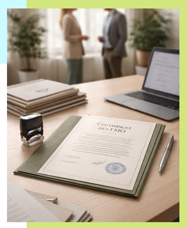 Сертификат без ГМО в Белорецке от 7603 р. оформить срочно Алешин-Блр